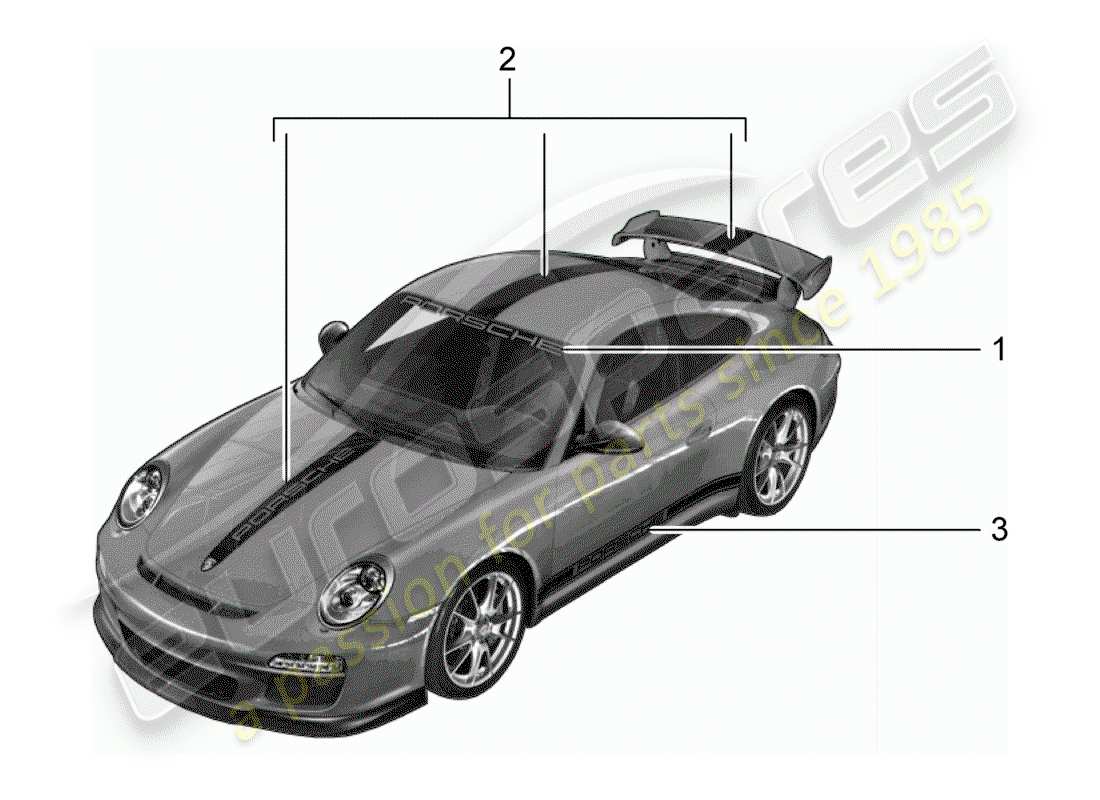 porsche 1992 (tequipment) trim foil ersatzteildiagramm