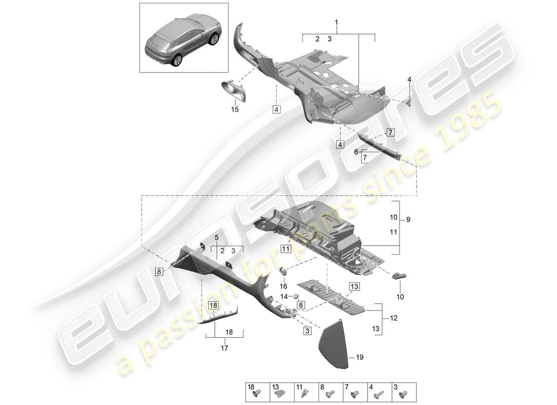 porsche 2020 (macan) handschuhfach teilediagramm
