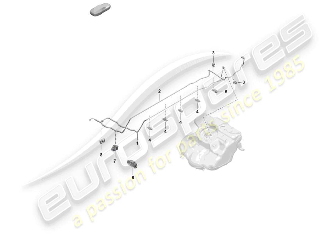 porsche 2020 (718 boxster) kraftstoffleitung vorn kraftstoffversorgungssystem teilediagramm