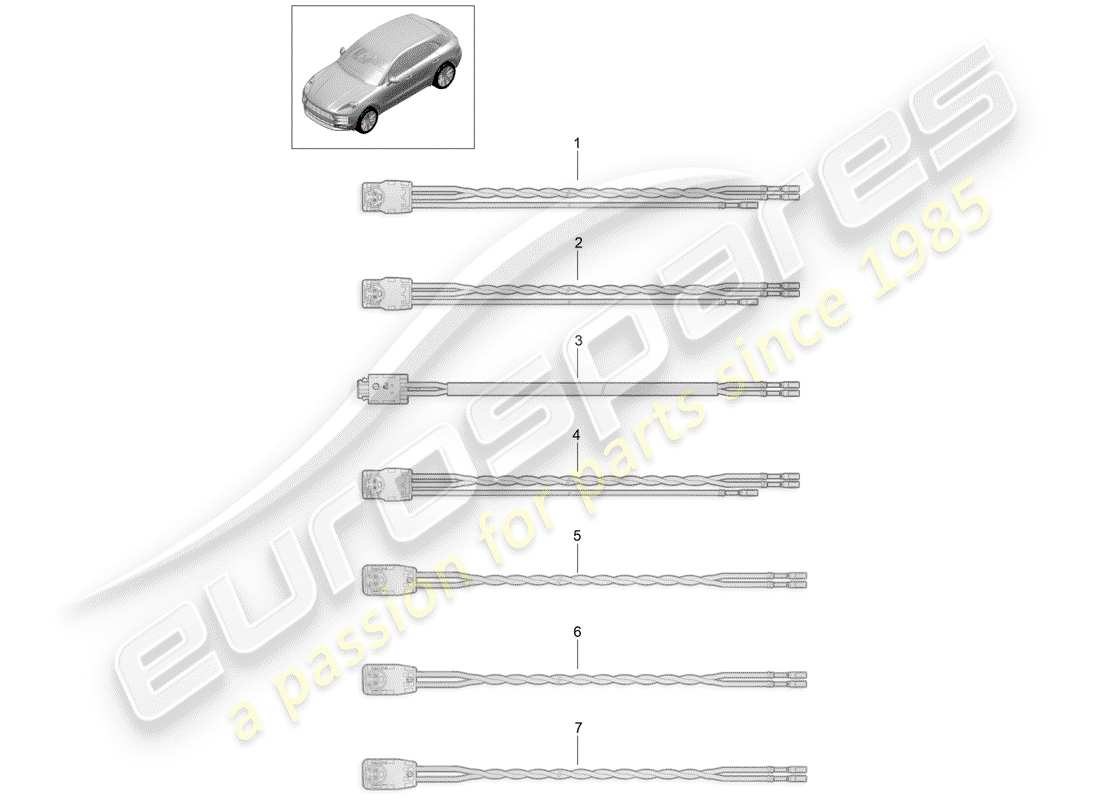 porsche 2019 (macan) harness-ersatzteildiagramm