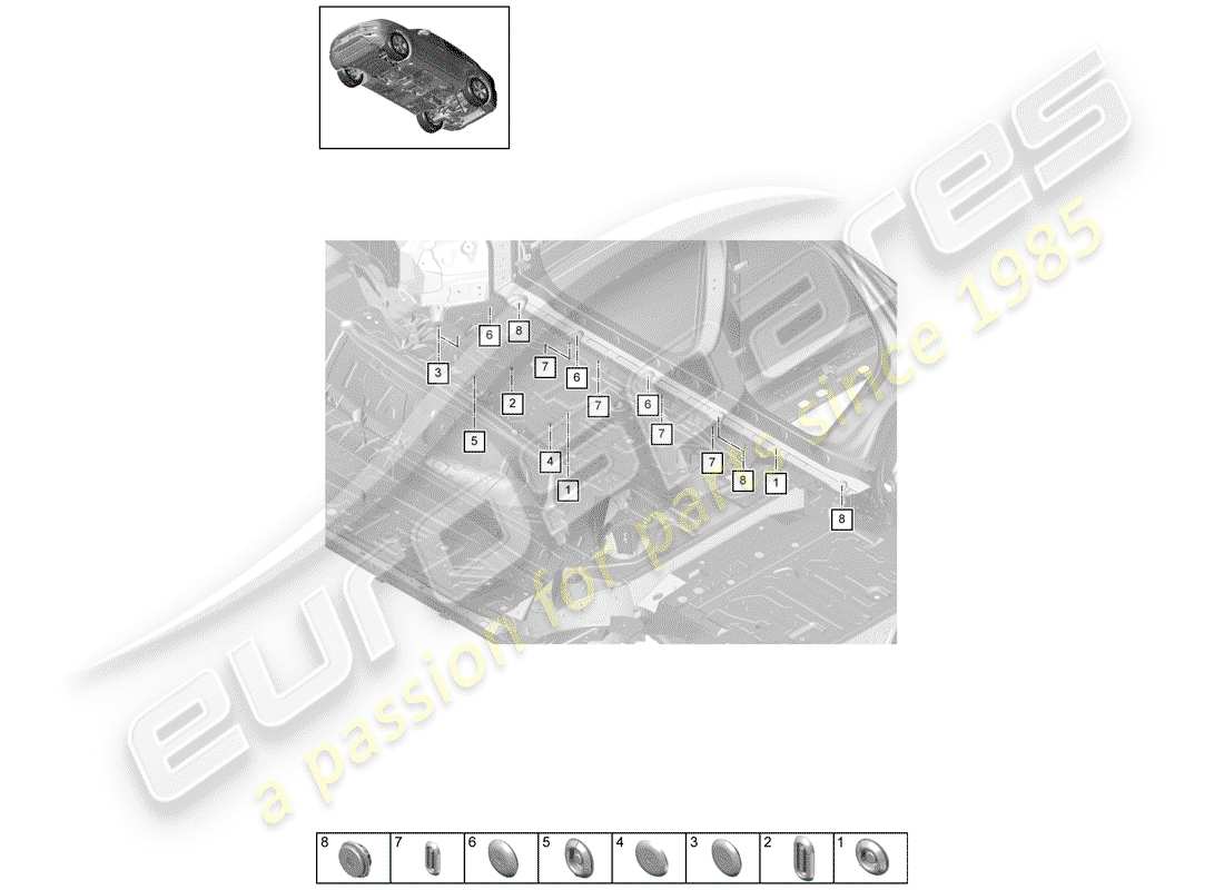 porsche 2018 (cayenne e3 9ya/9yb) plug-teilediagramm