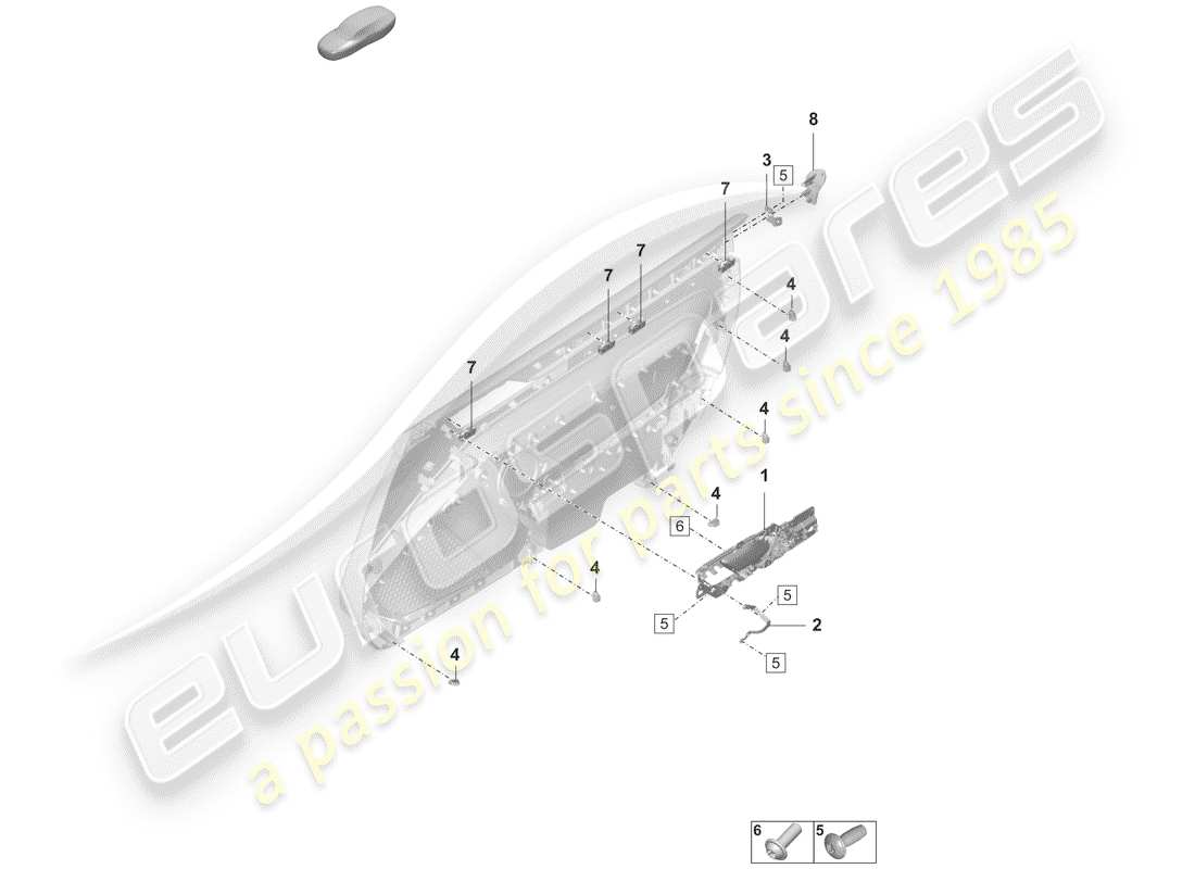 porsche 2020 (992-1) türplatte teilediagramm