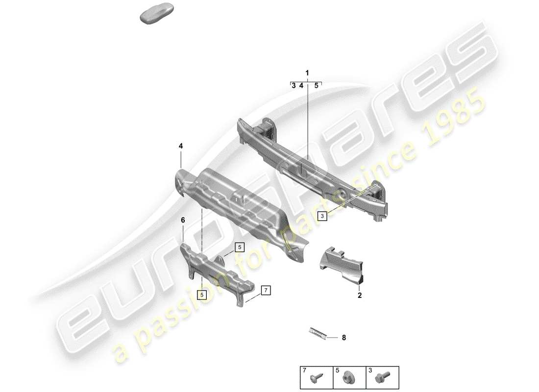 porsche 2020 (718 boxster spyder) stoßstangenhalterung - ersatzteildiagramm