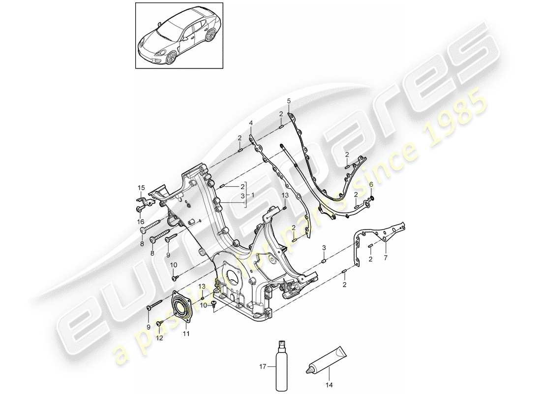 porsche 2010 (panamera 970) abdeckung für steuerkette ersatzteildiagramm