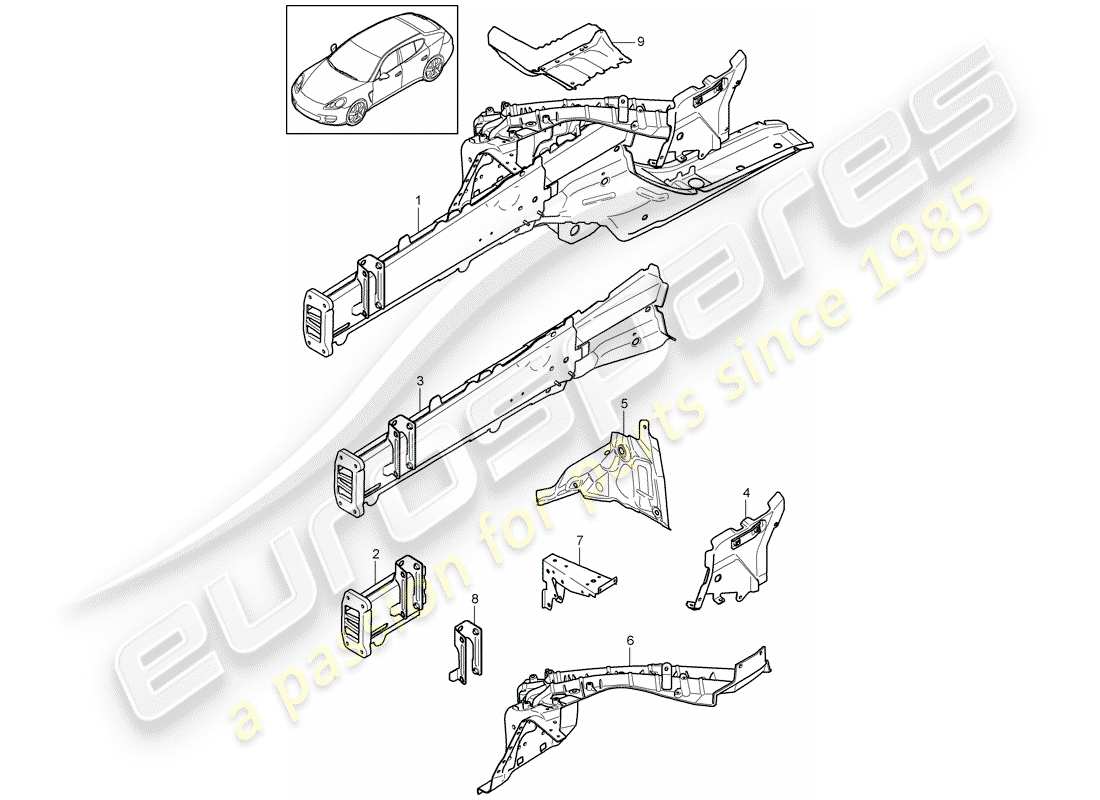porsche 2010 (panamera 970) front end teilediagramm
