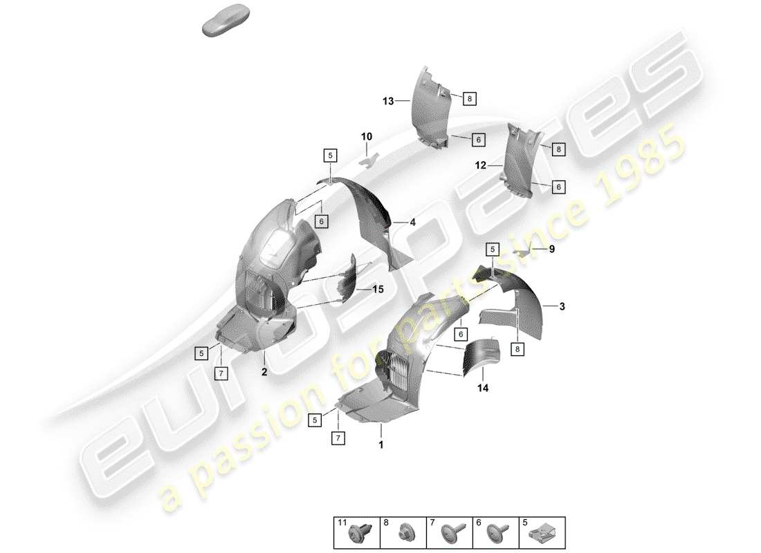 porsche 2020 (718 boxster spyder) trims-teilediagramm