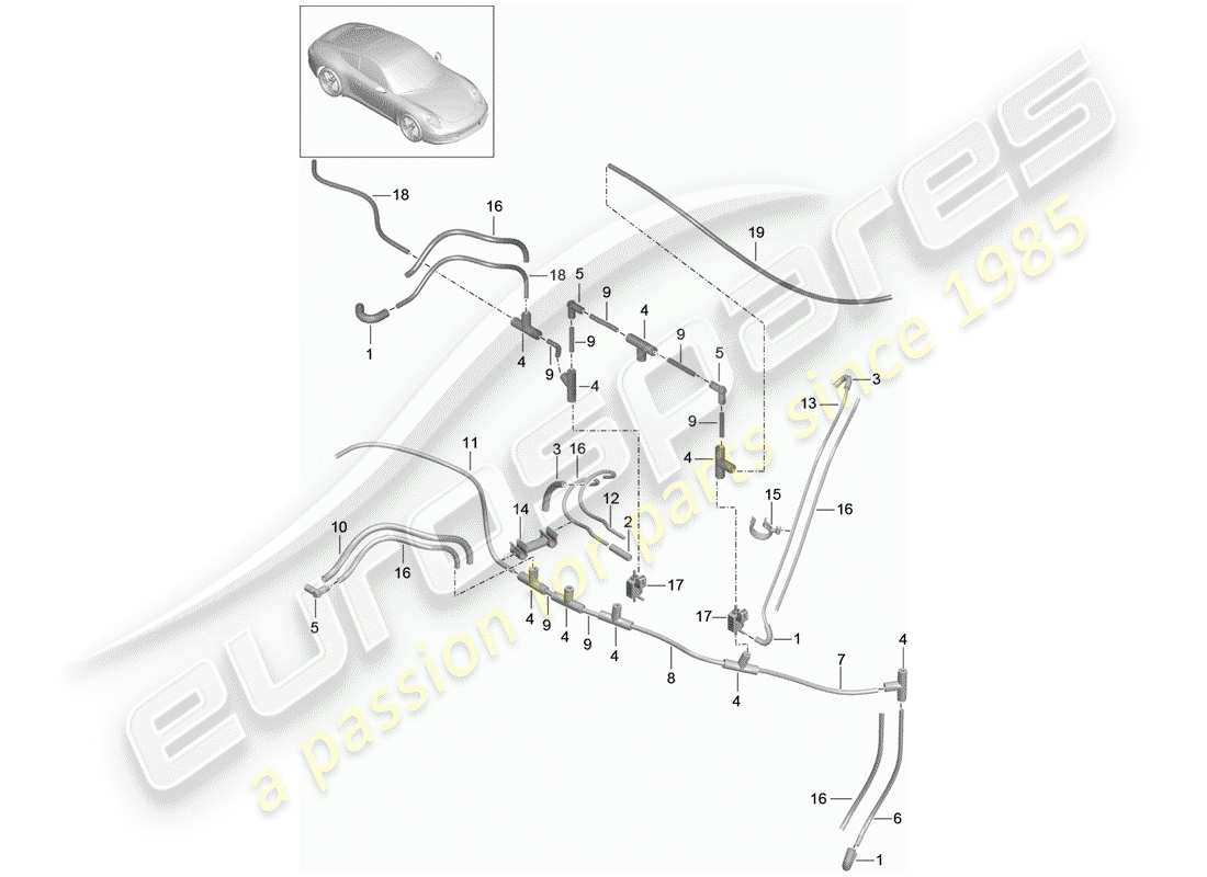 porsche 2015 (991-1) vakuumsystem teilediagramm