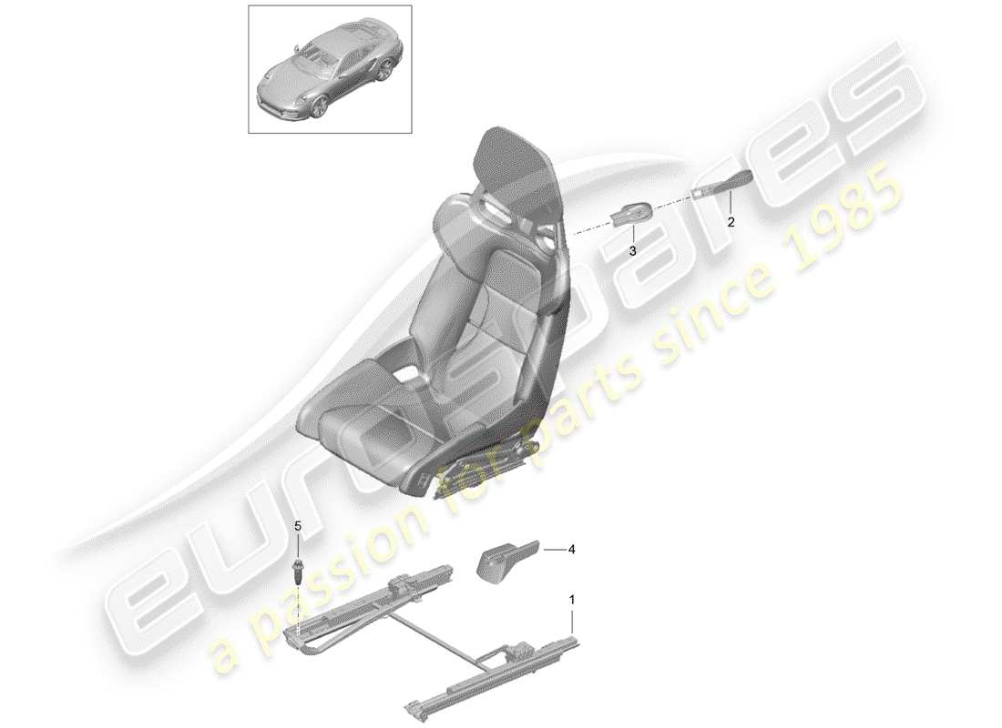 porsche 991 turbo (2016) seat-ersatzteildiagramm