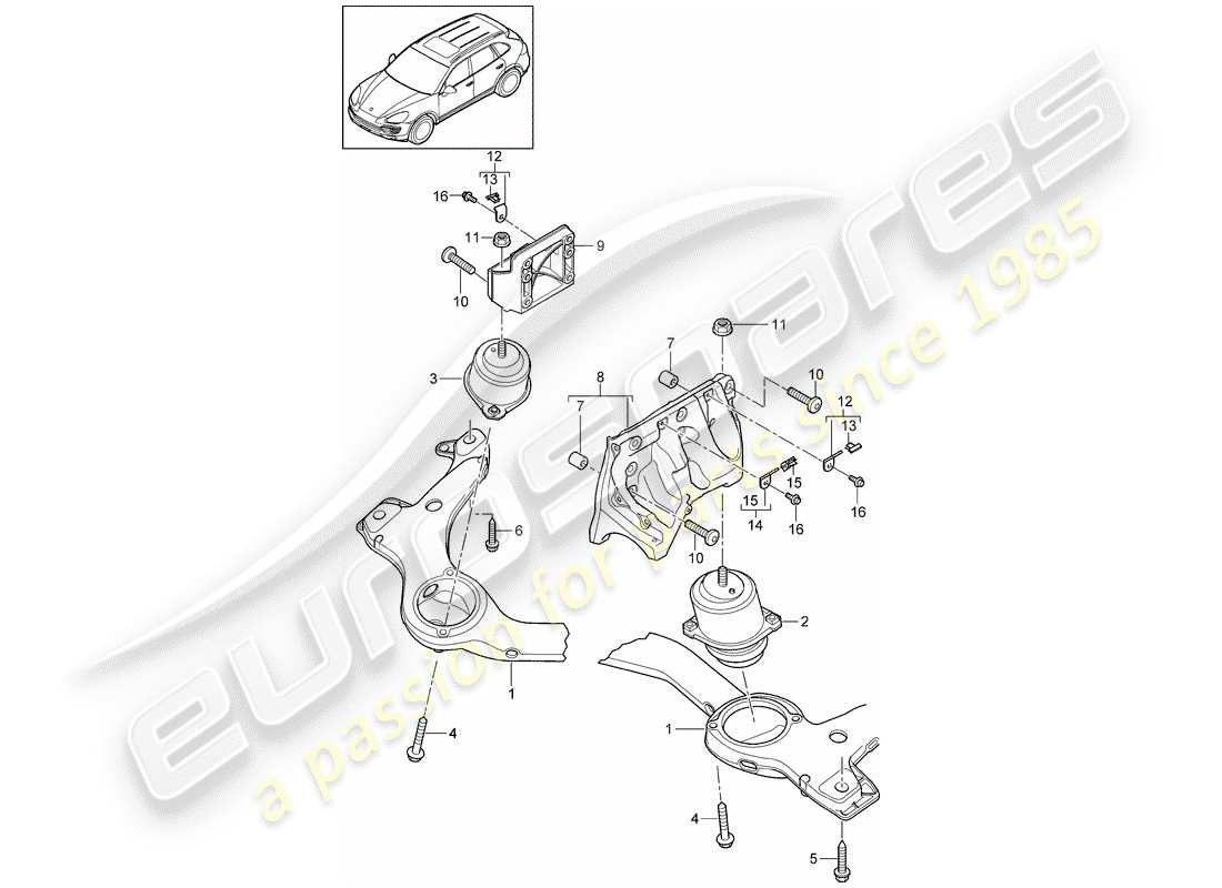 porsche 2017 (cayenne e2 92a) motorhebezeug teilediagramm