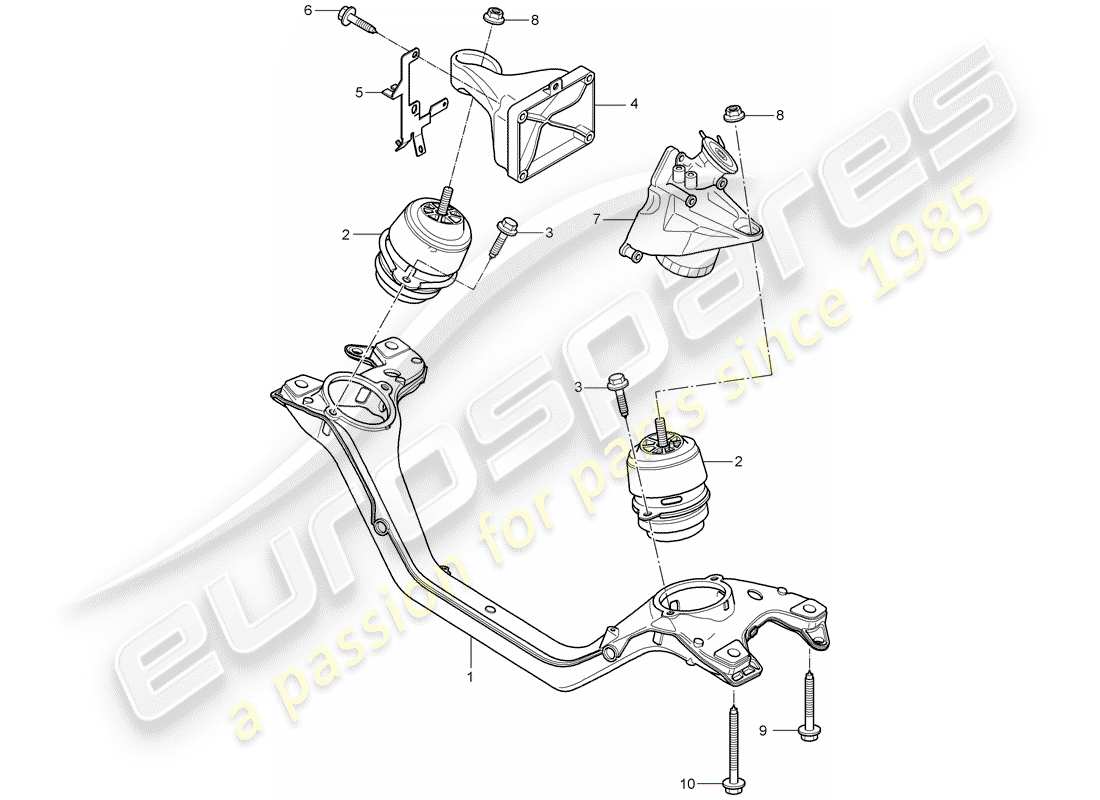 porsche 2008 (cayenne e1 9pa) motorhebezeug teilediagramm