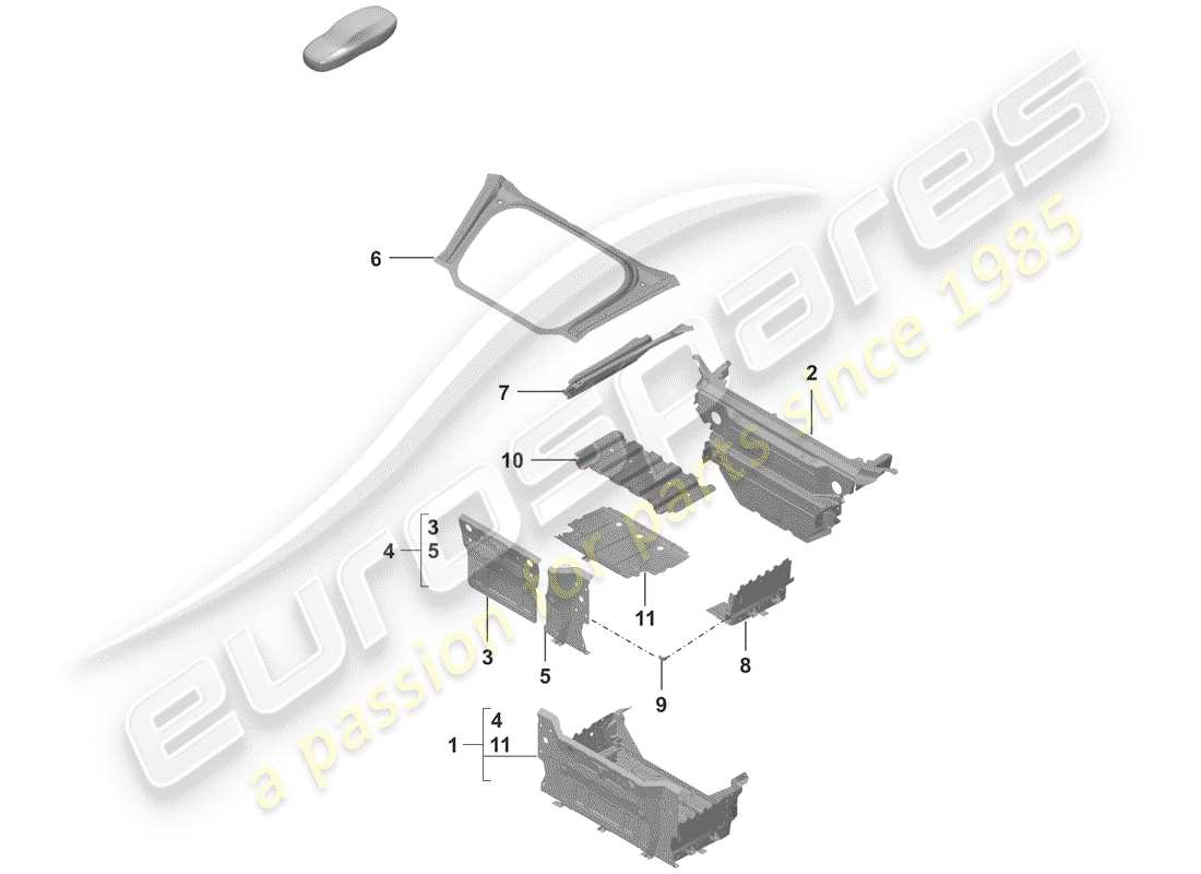 porsche 2019 (992-1) front end teilediagramm