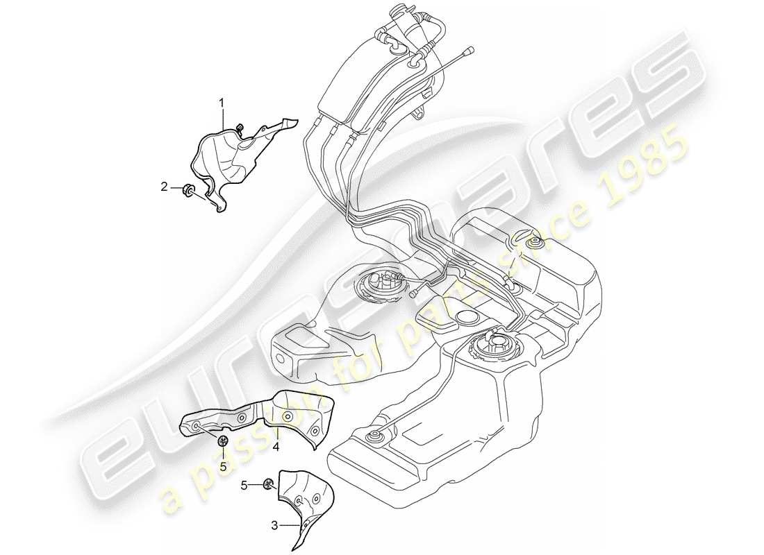porsche 2008 (cayenne e1 9pa) kraftstofftank teilediagramm