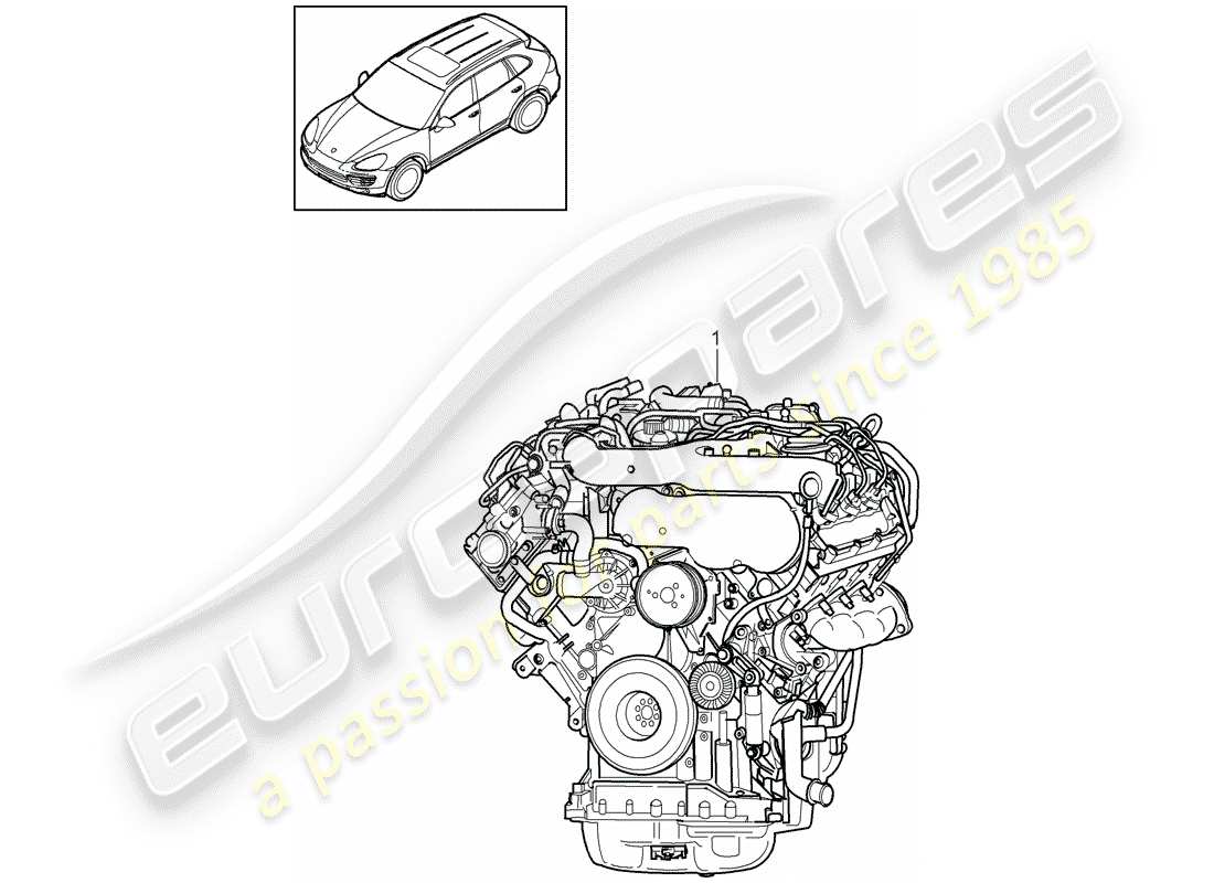 porsche 2018 (cayenne e2 92a) austauschmotor teilediagramm