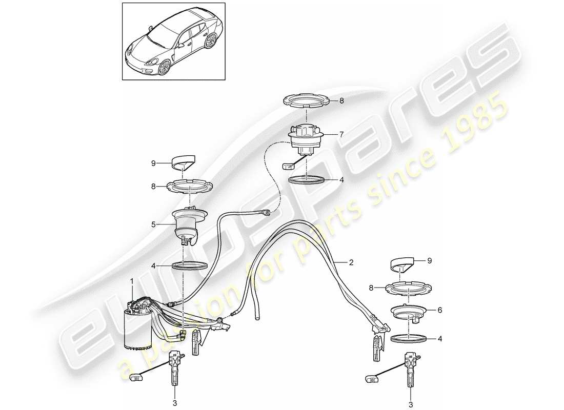 porsche 2010 (panamera 970) kraftstofftank teilediagramm