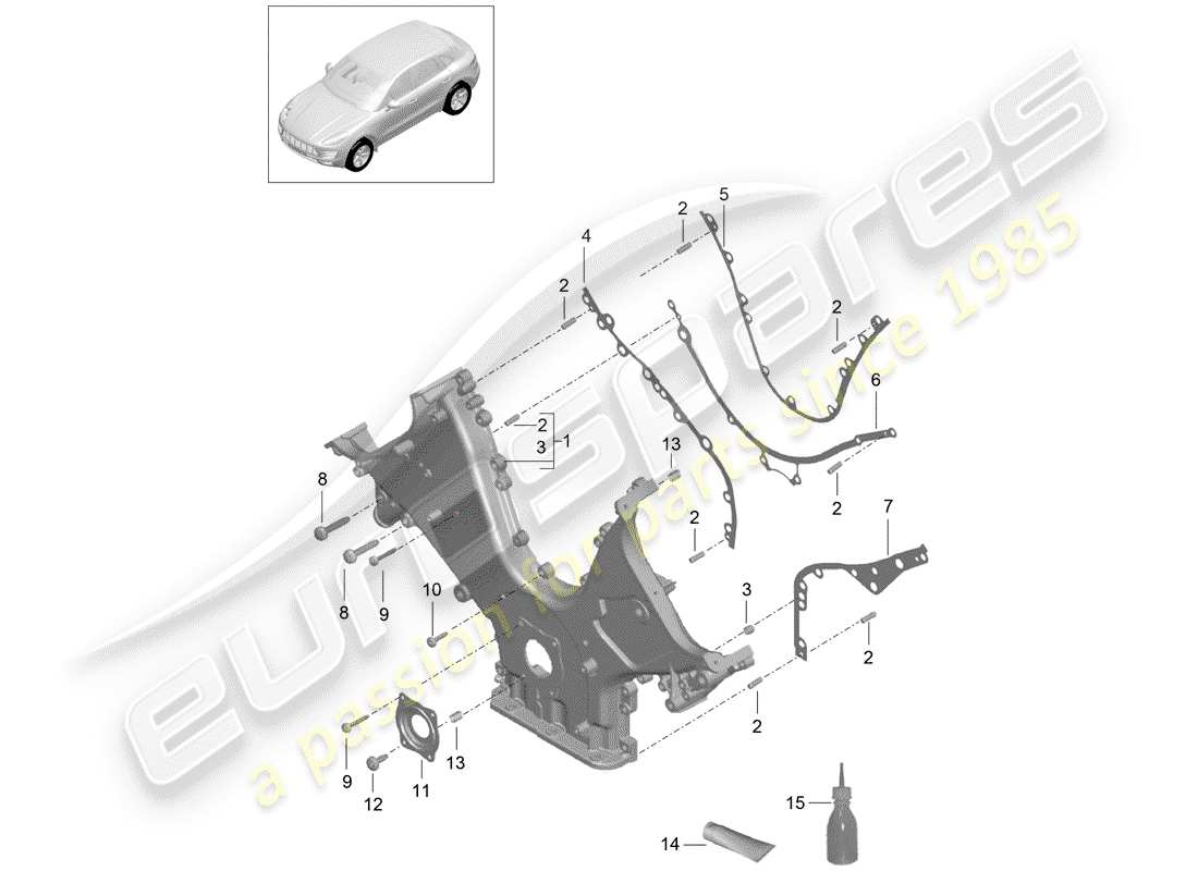 porsche 2014 (macan) steuergehäusedeckel teilediagramm