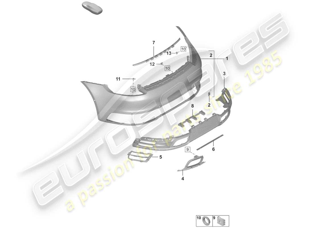 porsche 2020 (992-1) stoßstange ersatzteildiagramm
