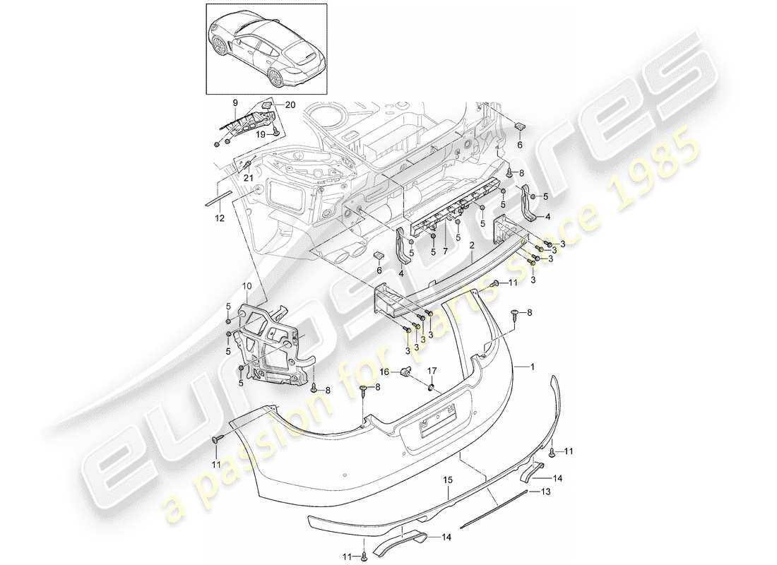 porsche 2010 (panamera 970) stoßstange ersatzteildiagramm