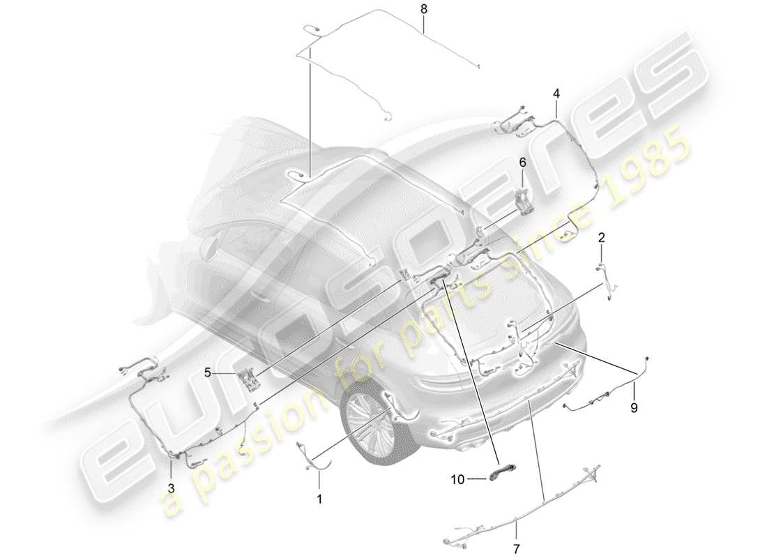 porsche 2020 (macan) geschirr teilediagramm