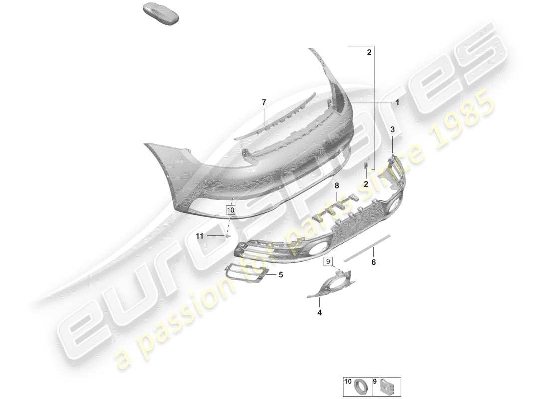 porsche 2019 (992-1) stoßstange ersatzteildiagramm