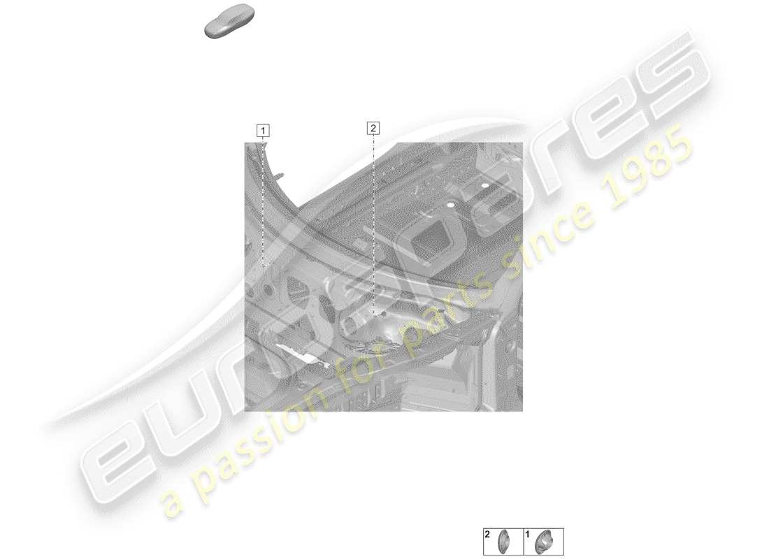 porsche 2019 (992-1) stopfen für karosserie ersatzteildiagramm