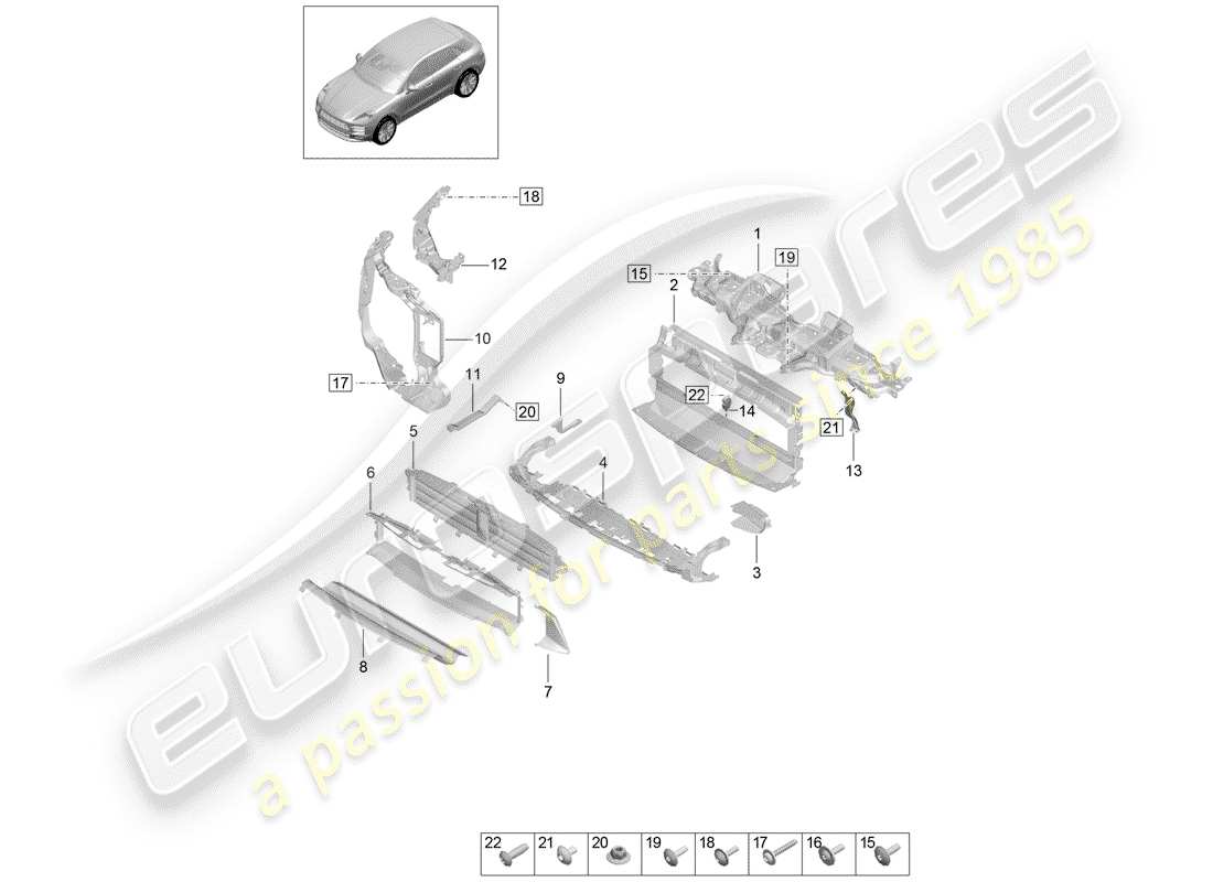 porsche 2020 (macan) bracket-ersatzteildiagramm