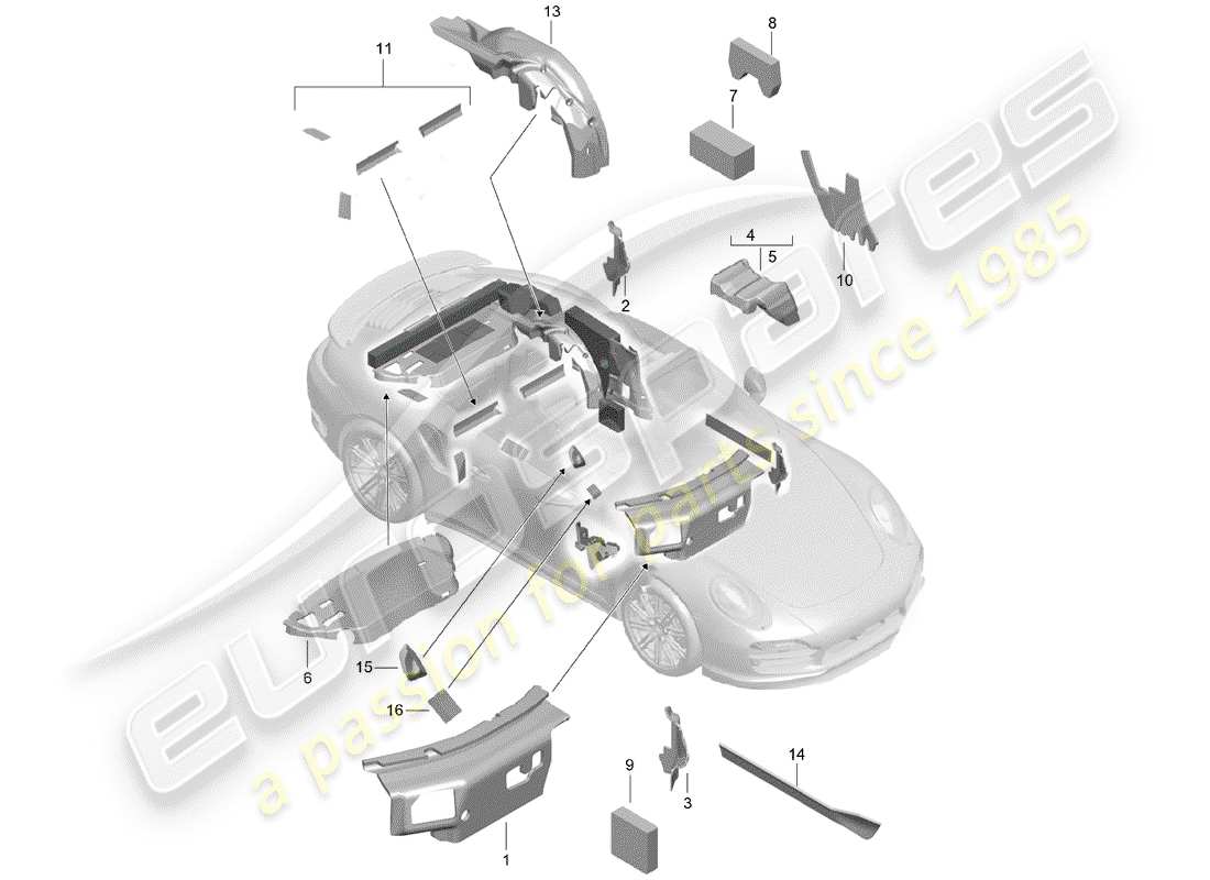 porsche 2020 (991-2 turbo) karosserie teilediagramm