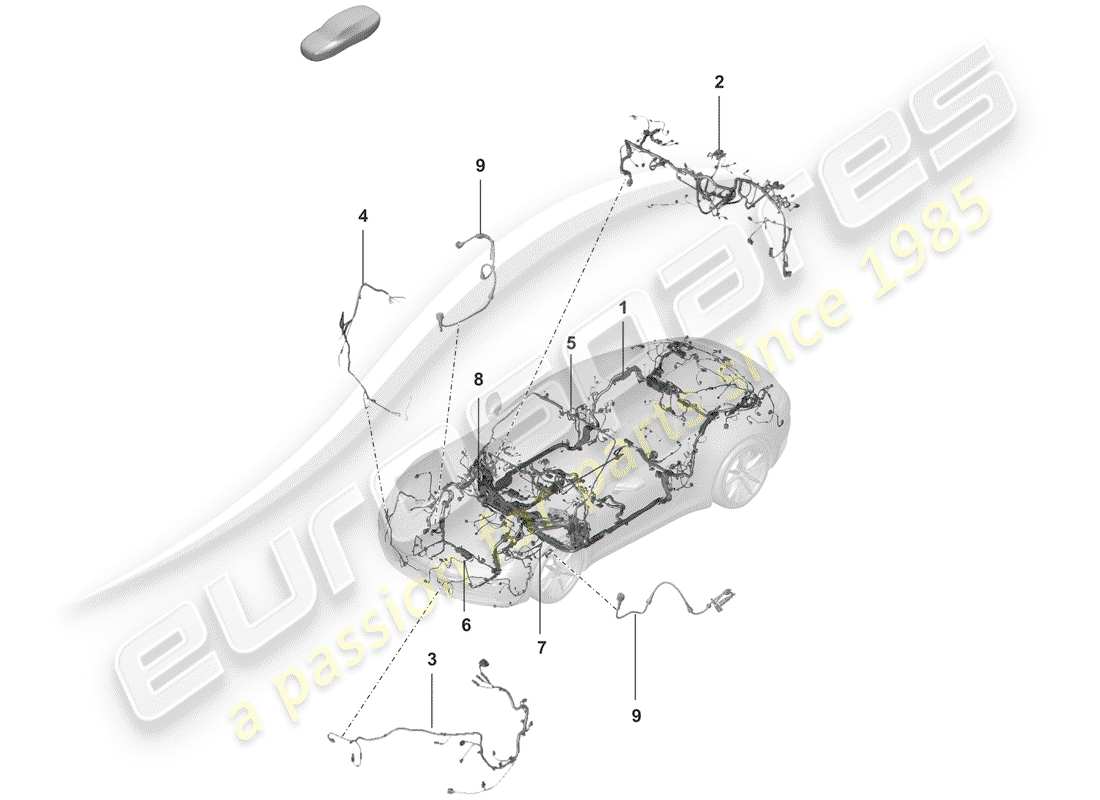 porsche 2020 (992-1) harness-ersatzteildiagramm