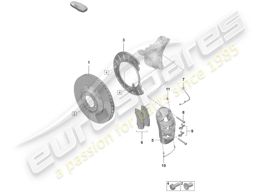 porsche 2020 (992-1) scheibenbremsen ersatzteildiagramm