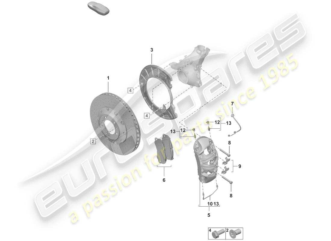 porsche 2019 (992-1) scheibenbremsen ersatzteildiagramm
