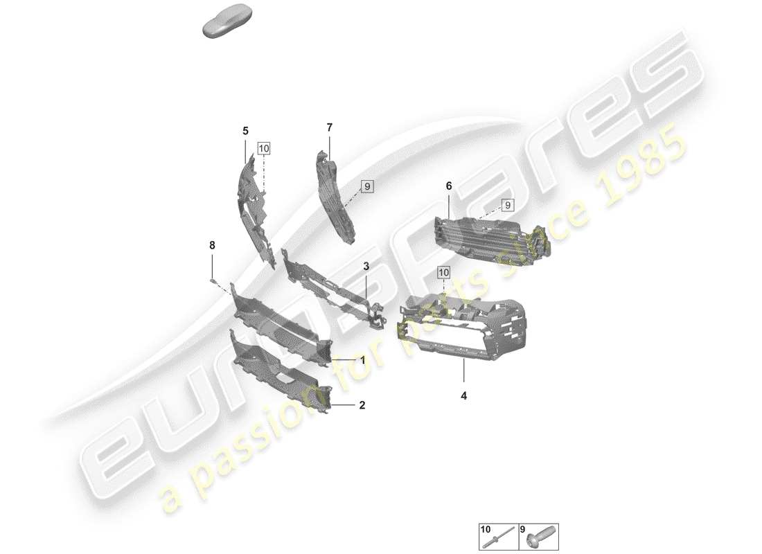 porsche 2019 (992-1) luftkanal teilediagramm