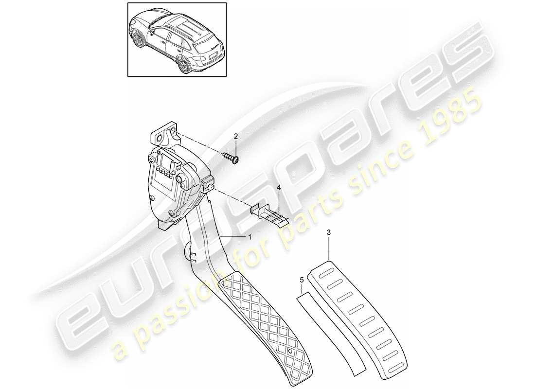 porsche 2013 (cayenne e2 92a) pedale teilediagramm