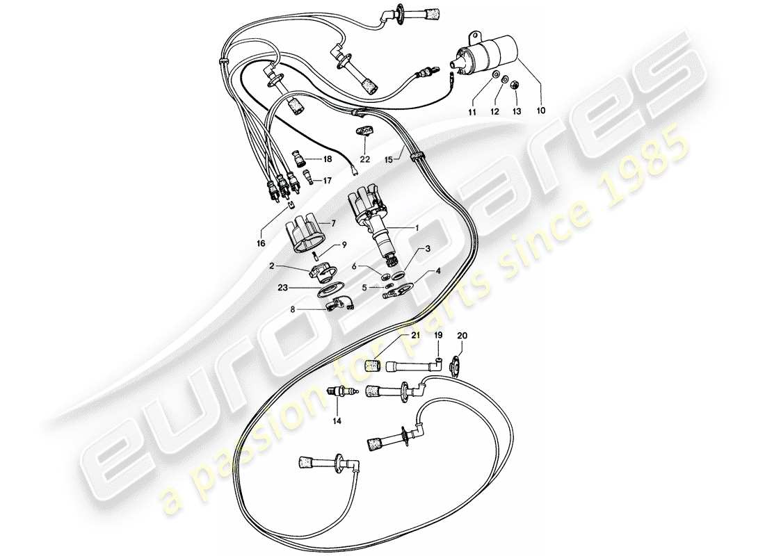 porsche 1972 (914) motorelektrik teilediagramm
