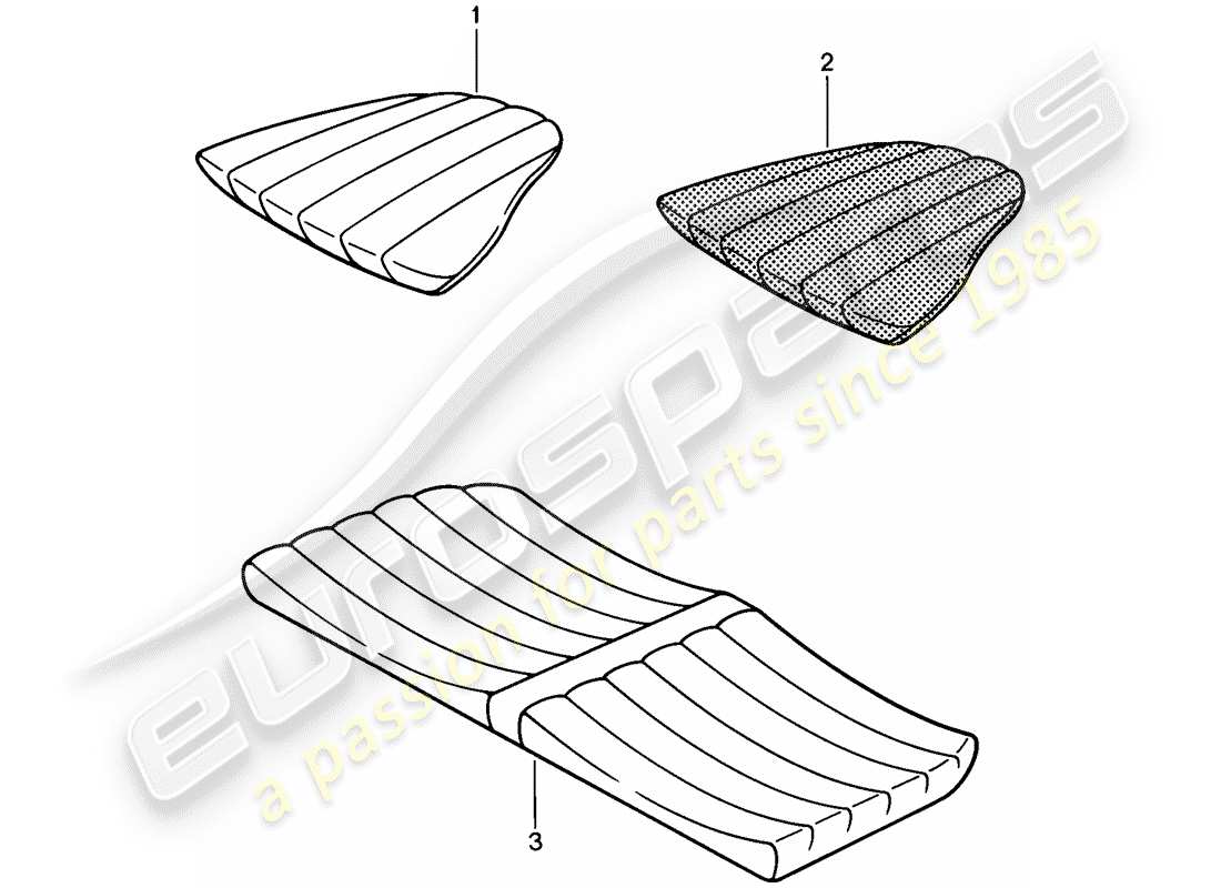 porsche 1984 (911) rücksitzkissen ersatzteildiagramm