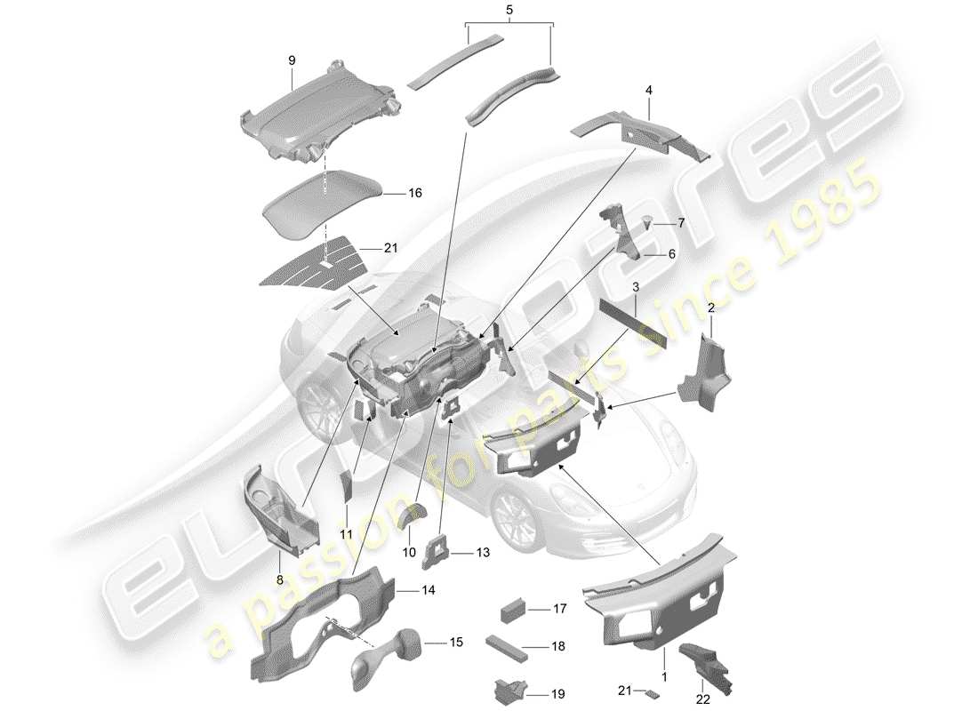 porsche 2013 (981 boxster) karosserie teilediagramm