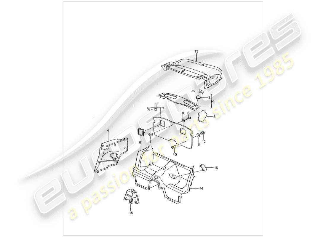 porsche 1999 (996) trims-teilediagramm