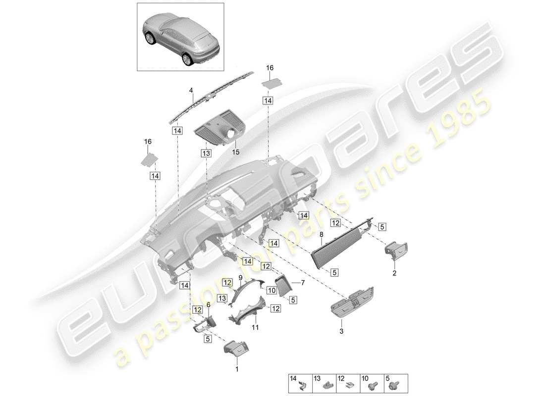 porsche 2020 (macan) zubehör teilediagramm