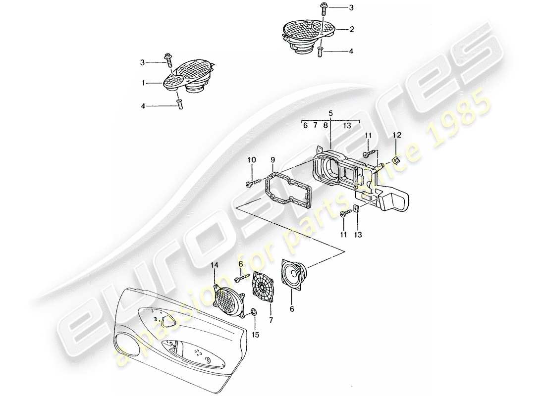 porsche 2004 (996 turbo / gt2) lautsprecher - lautsprecher - m 680/mj.02- - siehe gruppe - 9/11/06 teilediagramm