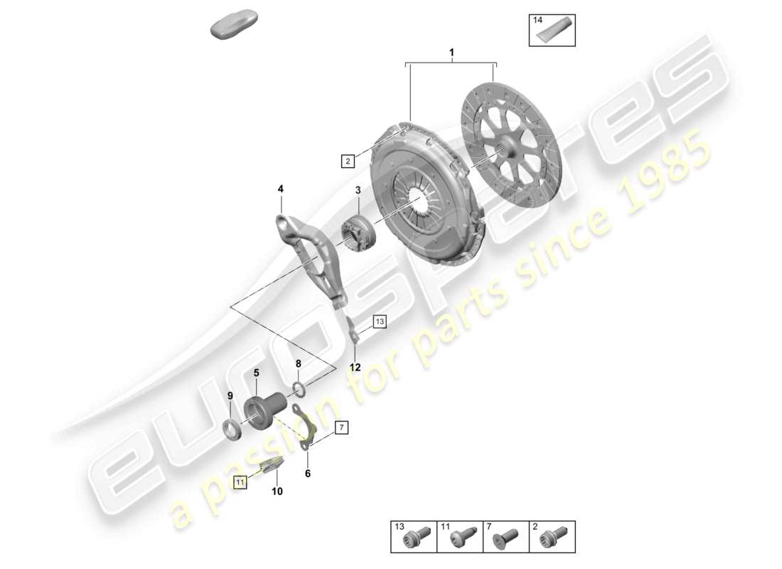 porsche 2020 (718 boxster) kupplung teilediagramm