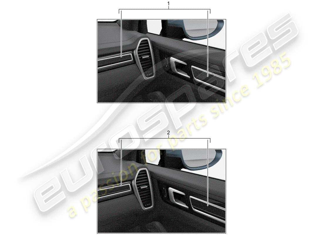 porsche 2004 (tequipment cayenne) verkleidung für armaturenbrett ersatzteildiagramm