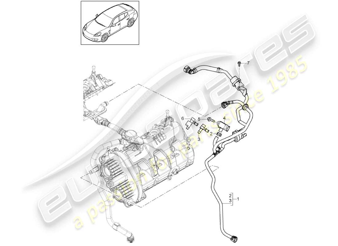 porsche 2012 (panamera 970) tankbelüftung teilediagramm