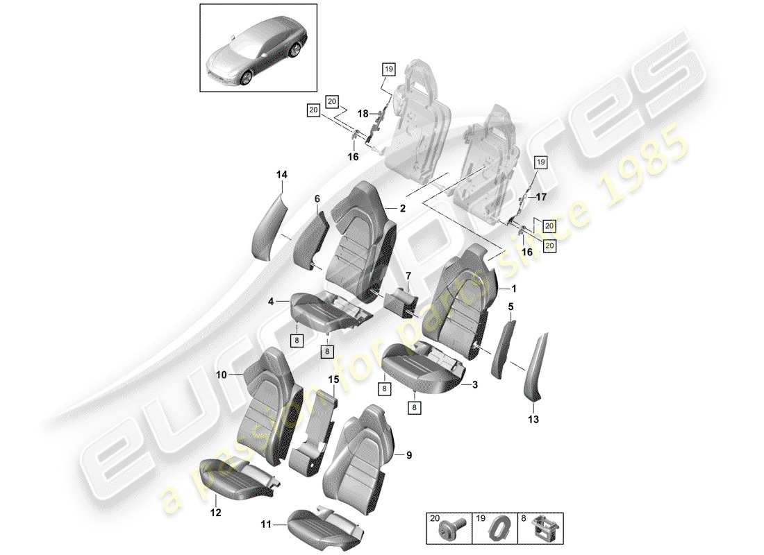 porsche 2018 (panamera 971-1) seat-ersatzteildiagramm