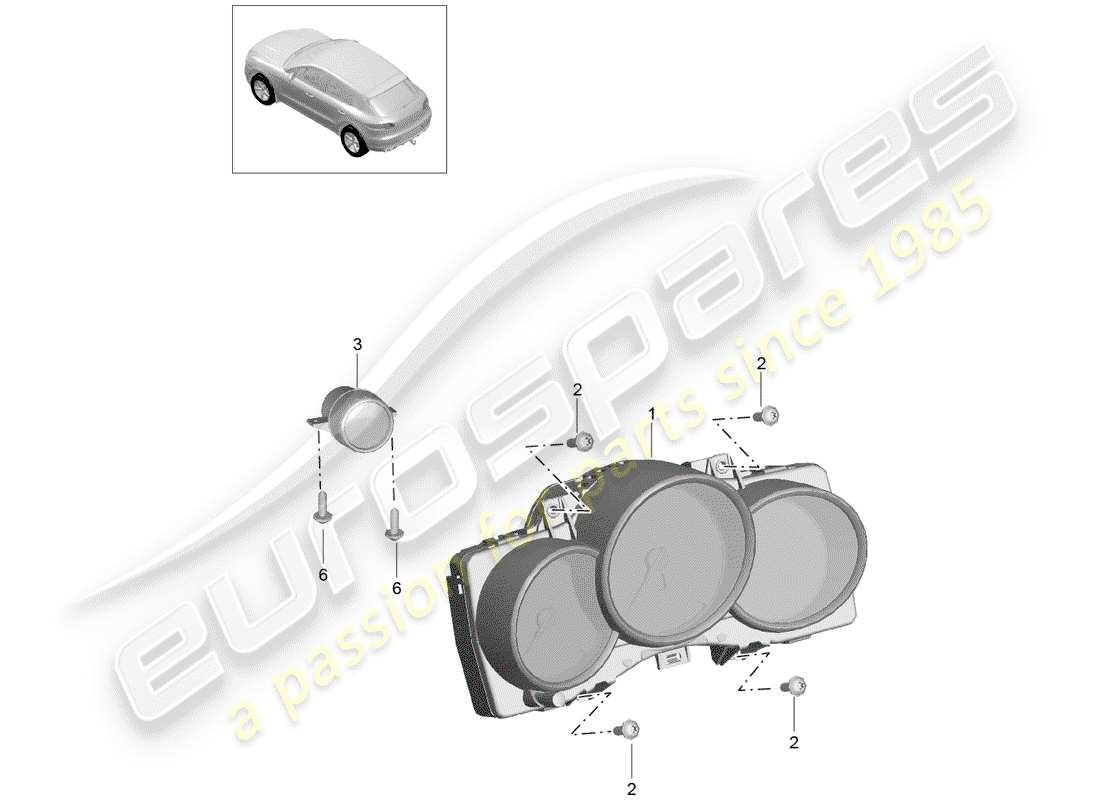 porsche 2018 (macan) instrumentenkombination ersatzteildiagramm