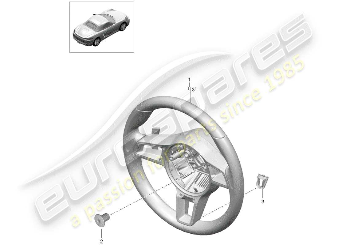 porsche 2018 (718 boxster) lenkrad teilediagramm