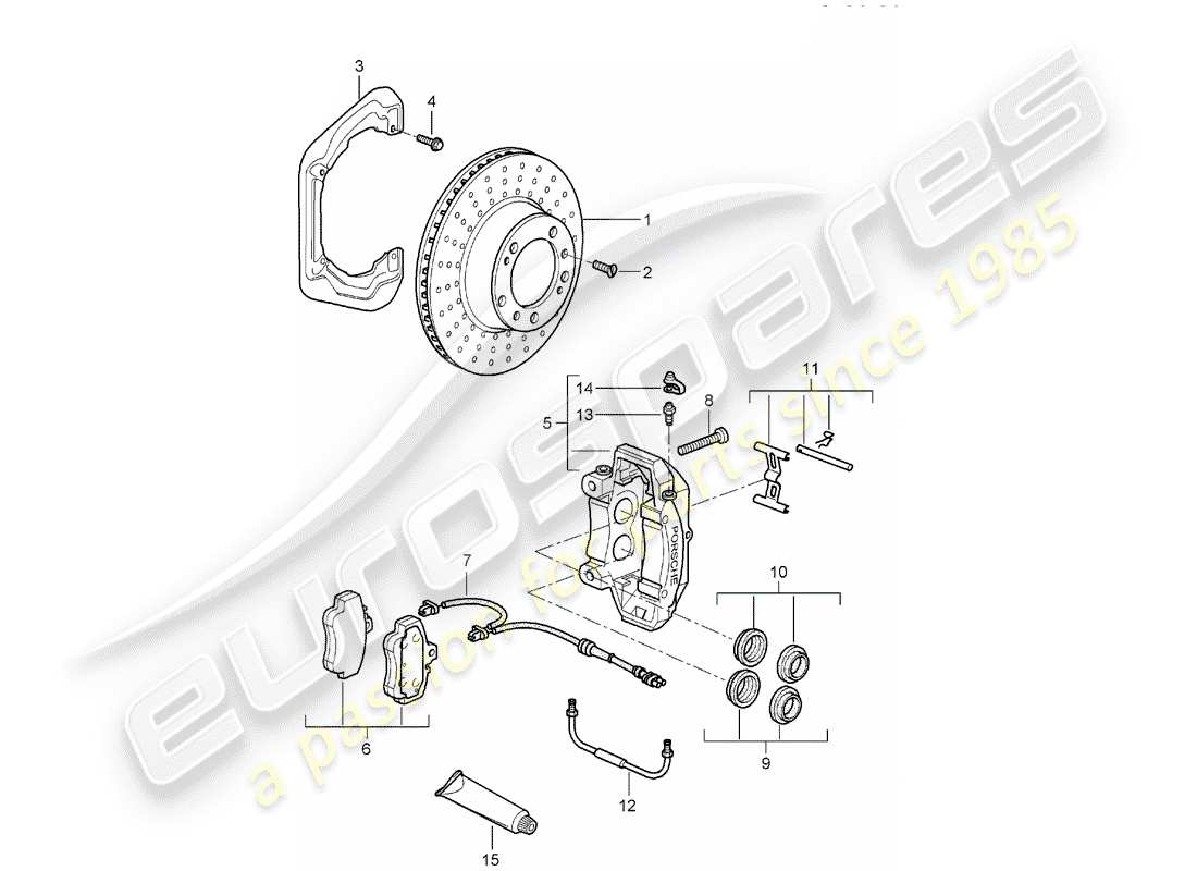 porsche 2005 (997-1) scheibenbremsen ersatzteildiagramm