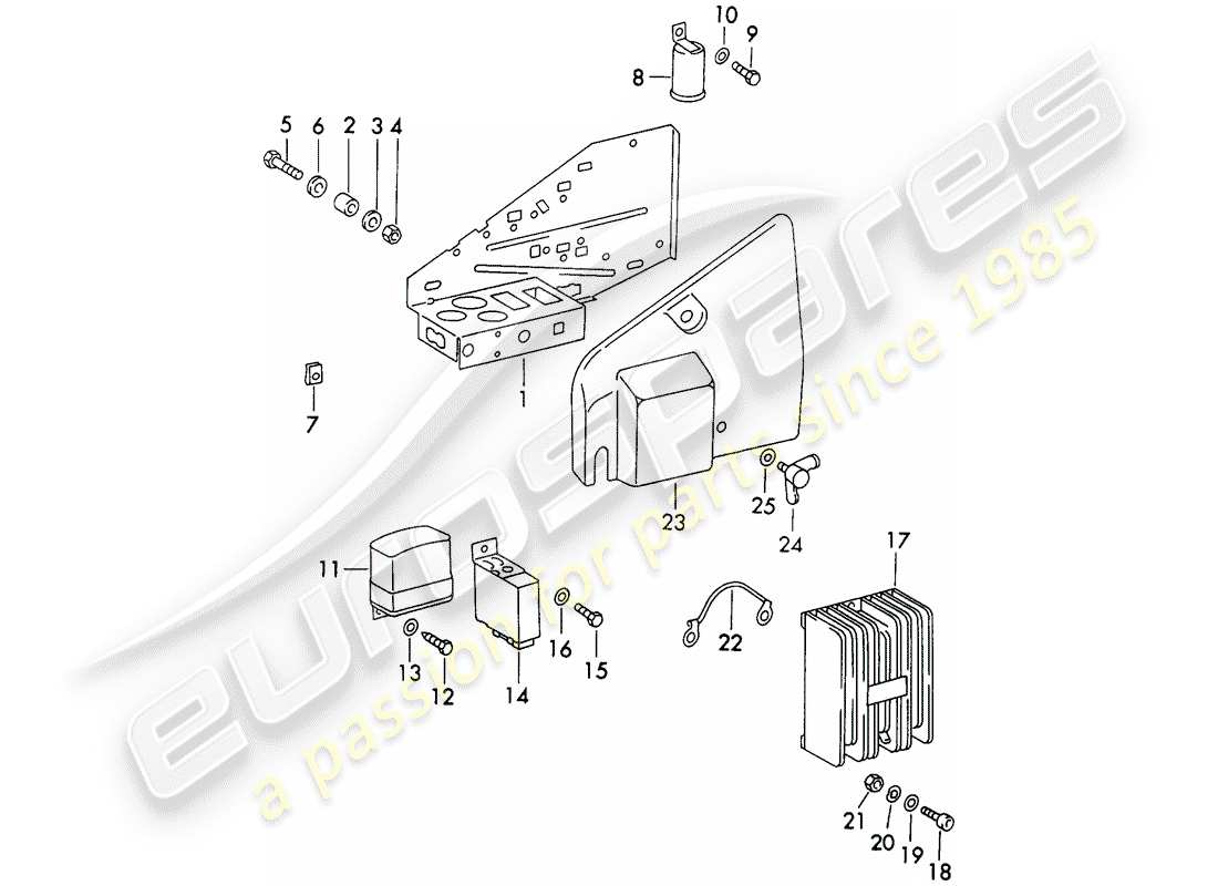 porsche 1971 (911) plate-teilediagramm