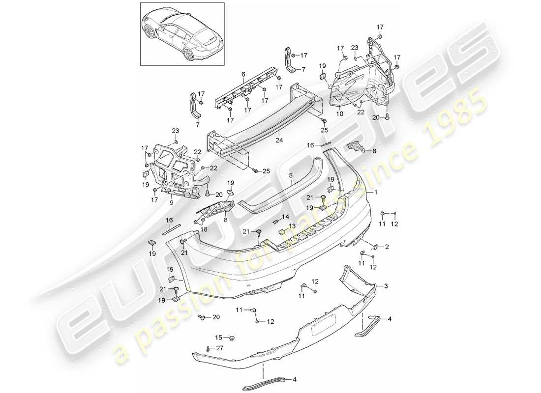 porsche 2012 (panamera 970) stoßstange ersatzteildiagramm