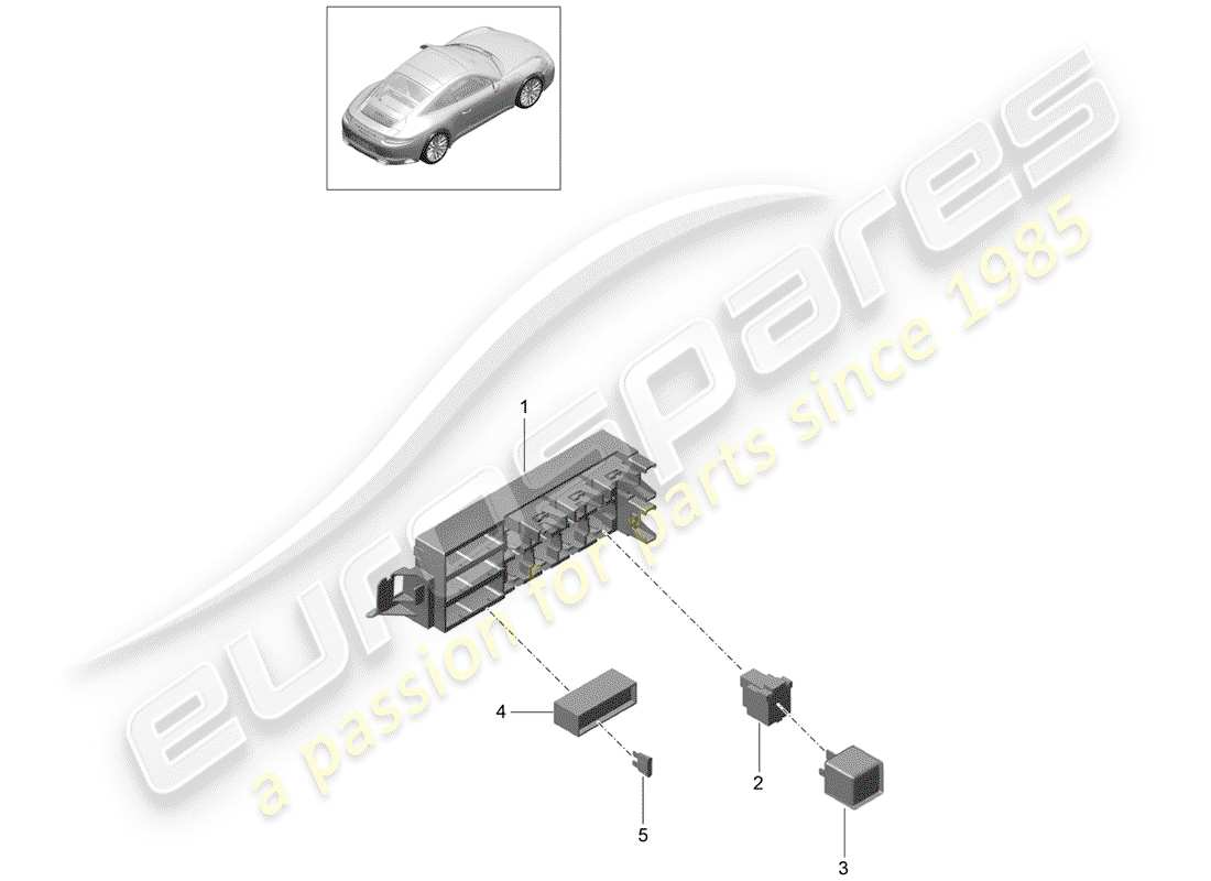 porsche 2019 (991-2) sicherungskasten/relaisplatte ersatzteildiagramm
