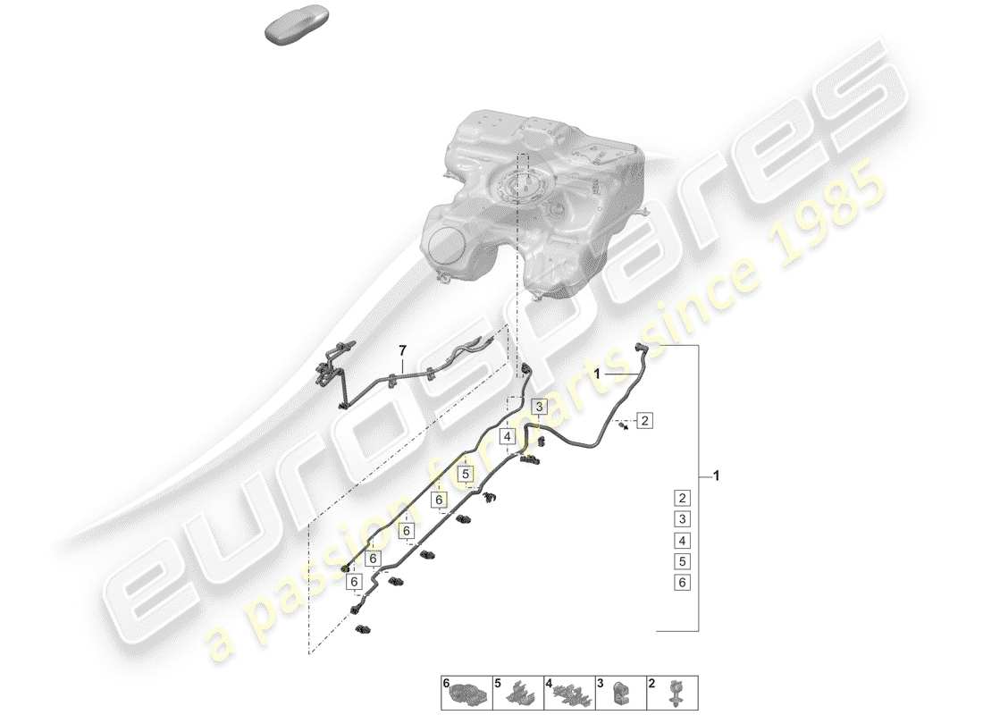 porsche 2020 (992-1) kraftstoffleitung teilediagramm