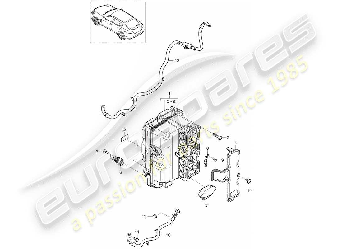 porsche 2013 (panamera 970) leistungs- und steuerelektronik - teilediagramm