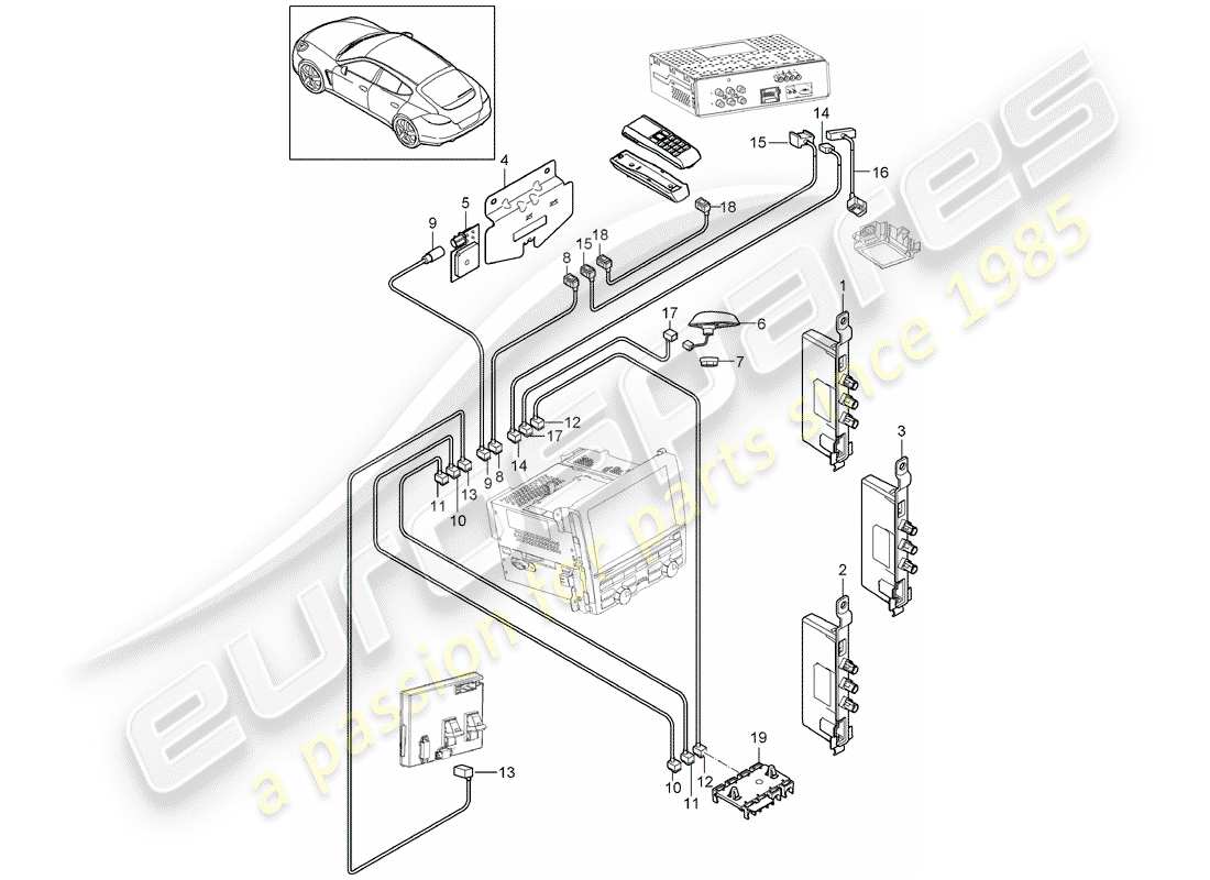 porsche 2013 (panamera 970) antennenverstärker teilediagramm
